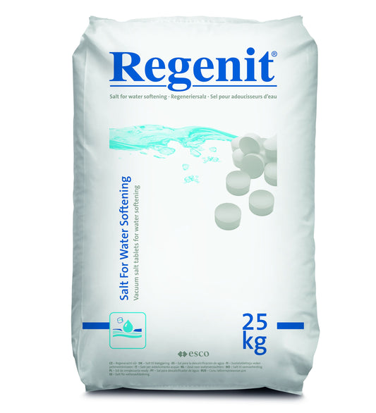 Regenit Tabletas de sal 25kg para desendurecimiento de aqua