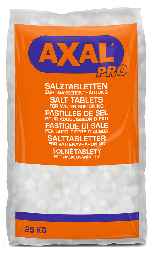 Axal Tabletas de sal 25kg para desendurecimiento de aqua